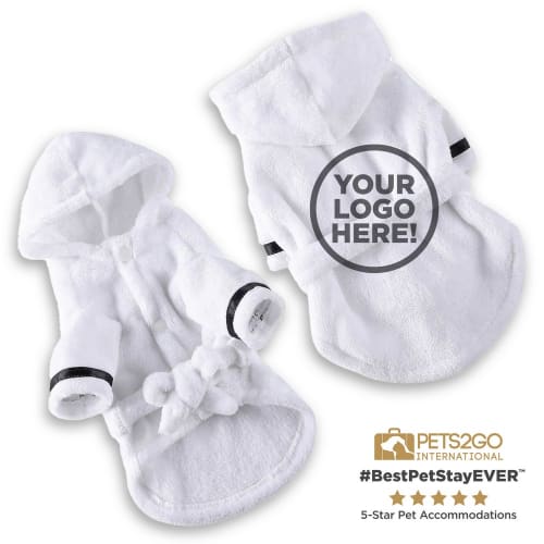 BestPetStayEVER Pet Robes, White, Small